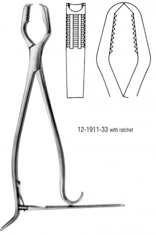 Lane Bone Holding Forceps with Ratchet 33 cm
