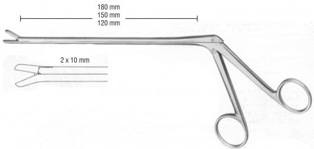 Spurling Laminectomy Rongeur (4x10mm) Downward 15 cm Shaft
