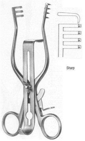 Henley Retractor Sharp 16.5 cm complete with 3 Blades 
